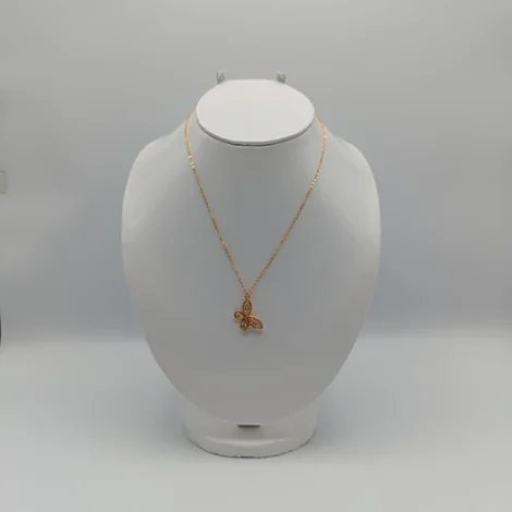 Golden Gilded Butterfly Zircon Necklace
